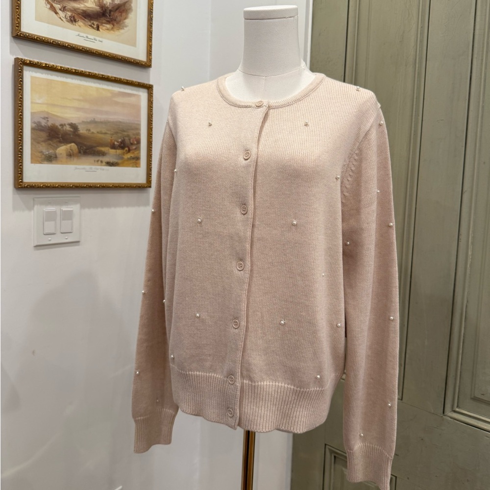 Pearl-Embellished Cardigan